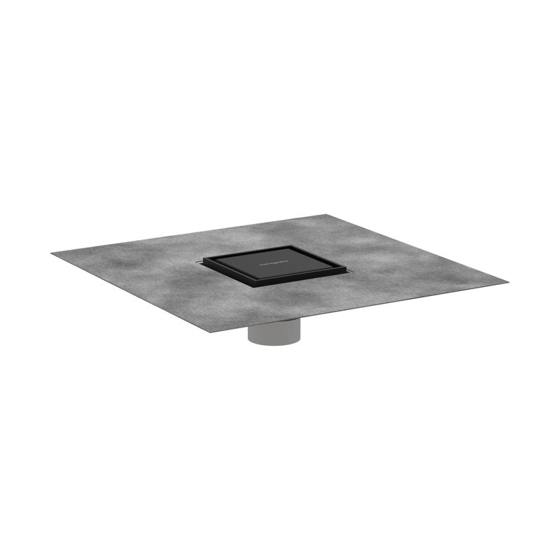 Rain Brilliance 4" x 4" Trim Tileable Rear Cover and Rough, Matte Black