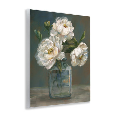 Traditional White Flower Trio Wall Plaque, design by Nan