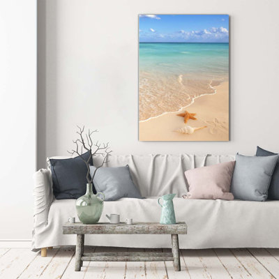 Starfish On The Beach - Wrapped Canvas Print