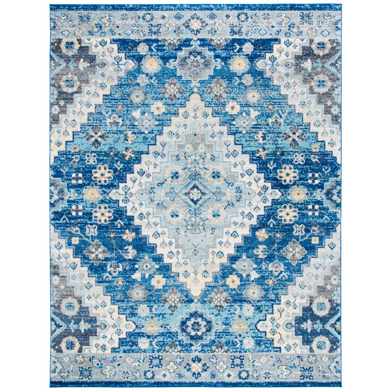 Tapis oriental bleu marine Christa, Rectangle 9 pi x 12 pi