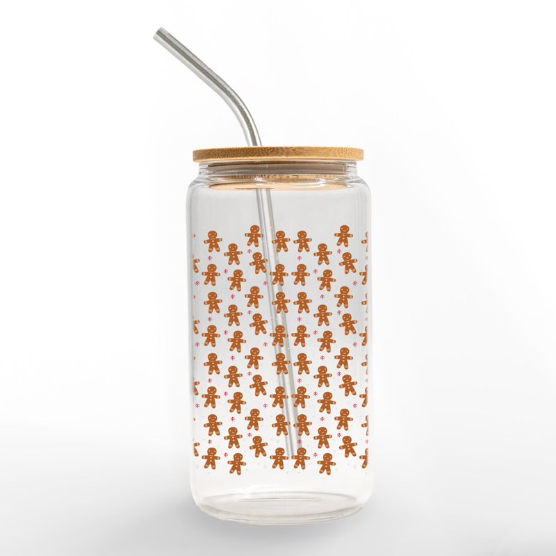 Tasse en verre à motif de pain d'épice Cutie