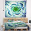 Grande tapisserie florale à motif floral mandala bleu-28508285