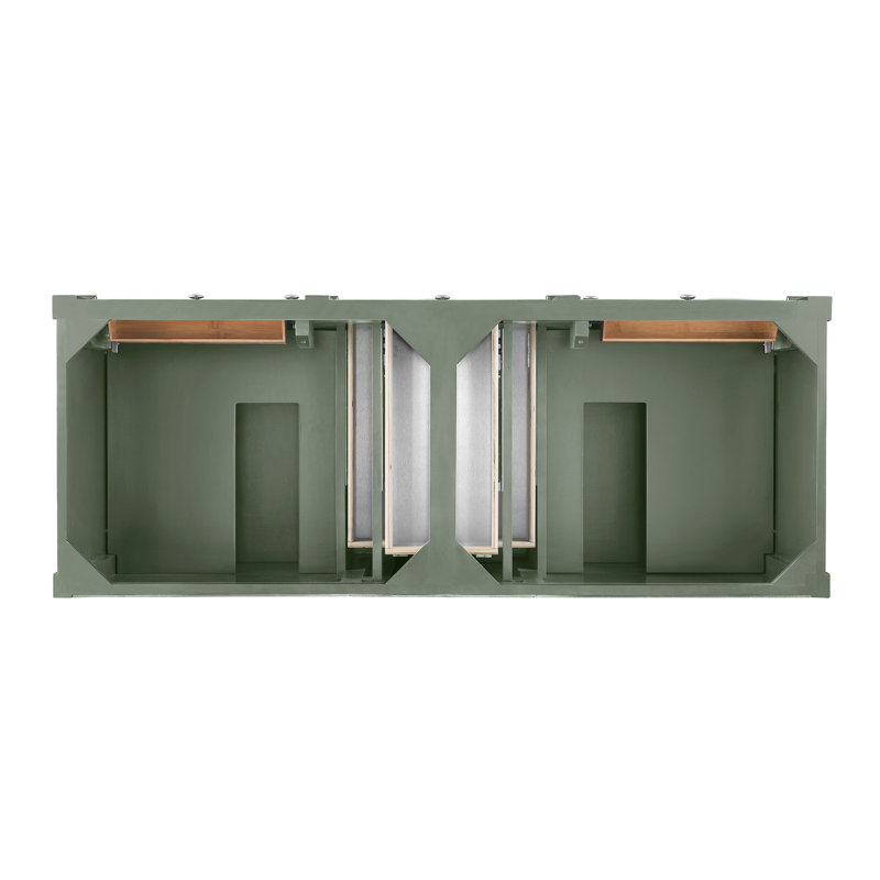 Brittany 60'' W Double Bathroom Vanity Base, Smokey Celadon