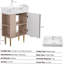 Le meuble-lavabo à tablette ouverte avec lavabo en céramique et porte à fermeture en douceur, avec une armoire de rangement à tablette ouverte à gauche, nécessite un assemblage-1884644425