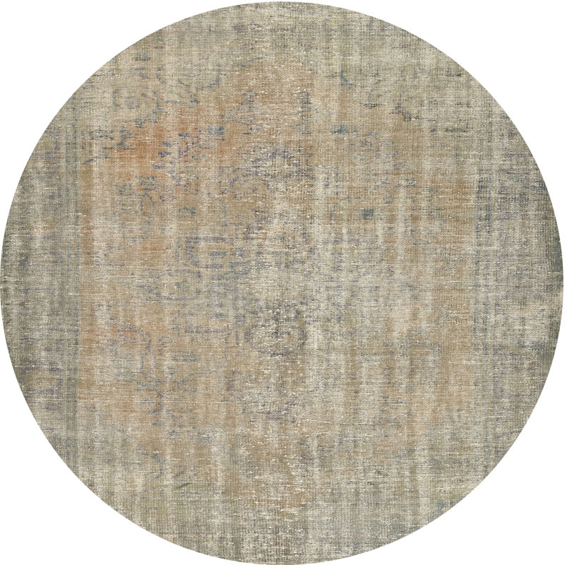 Tapis olive / crème Debolt, Rond 4 pi