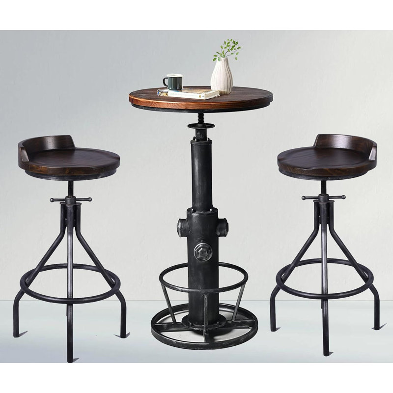 Gallien 2 - Person Pine Solid Wood Top Four Leg Dining Set