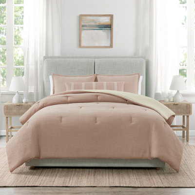 Ensemble d'édredon 4 pièces matelassé rayé Cherie Owens