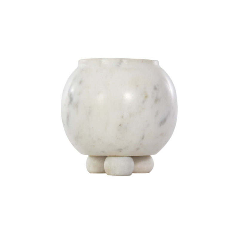 Marble Bathroom Storage Container, White