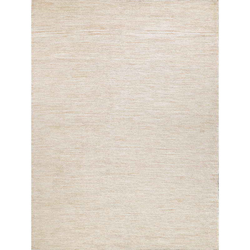 Tranquility flatweave Wool/Mohair Beige Area Rug, Beige, Rectangle 8' x 10'
