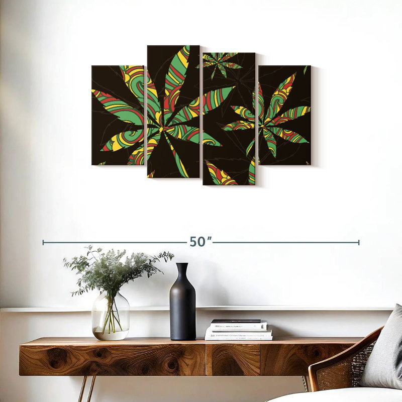 Couleurs de la feuille de marihuana, H 22 po x l 36 po