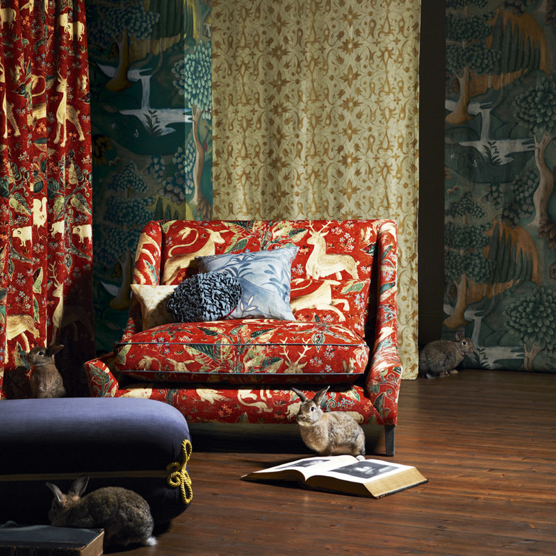 Arden Velvet Fabric, Venetian Red