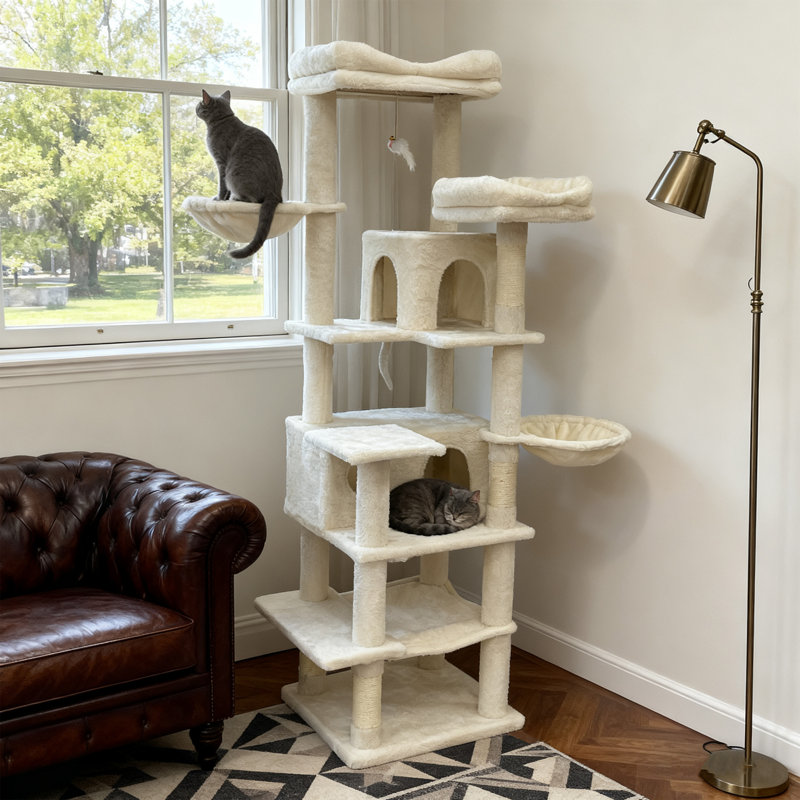 Arbre à chat 68 po, Beige