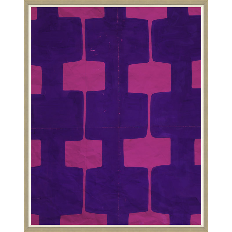 Fuschia Print by Paule Marrot, Silver Framed, 54" H x 43" W x 1.25" D
