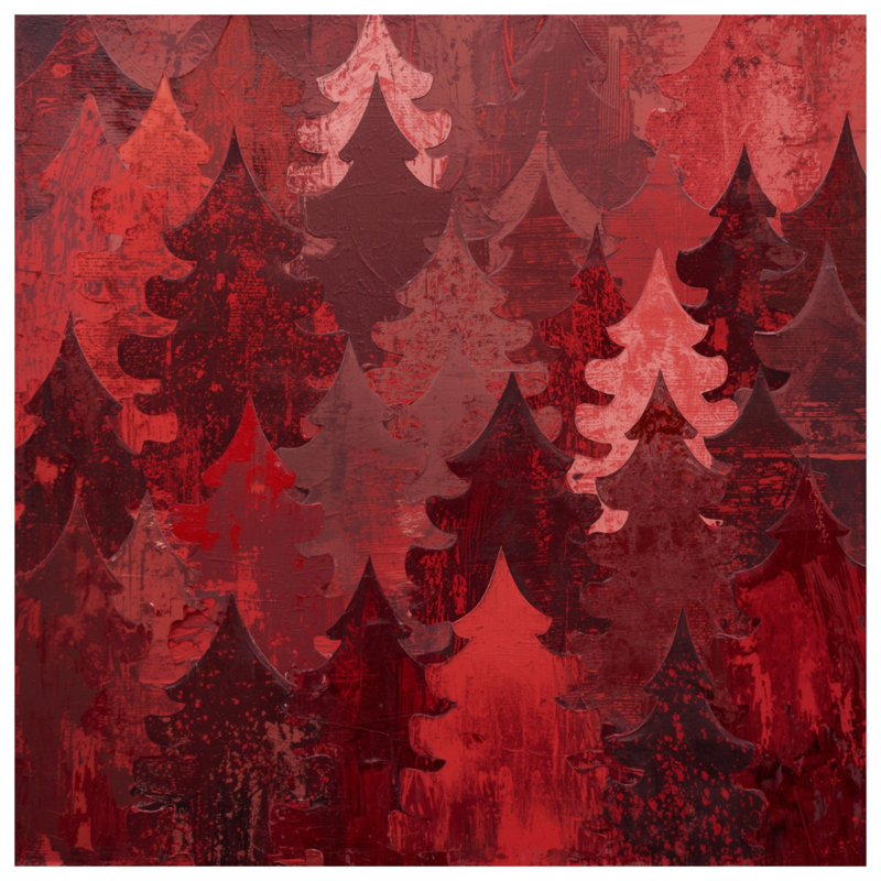 Rideaux de fenêtre rouges à motif d'arbres de Noël, voilages et rideaux occultant - 1 panneau, Blocage