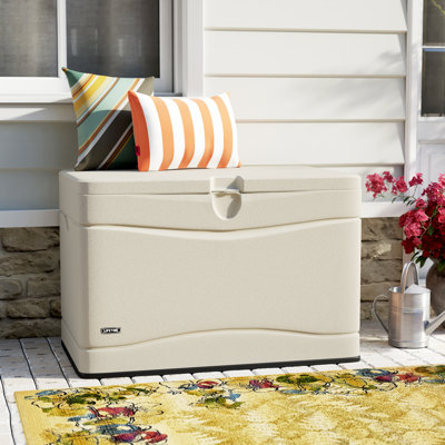 80 Gallon Water Resistant Lockable Deck Box in Desert Sand by Lifetime