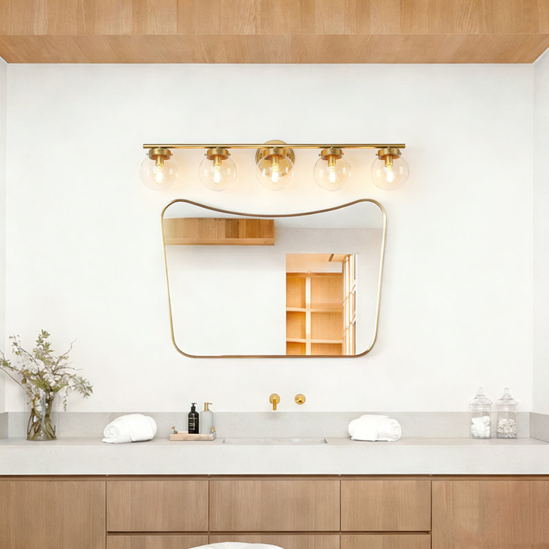 Dimmable Bathroom Vanity Light, 5, Matte Champagne Gold