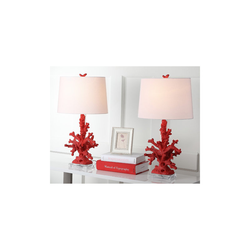 Humboldt Accent Lamp, Red/White Shade