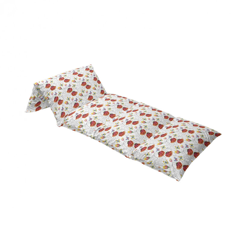 Housse de coussin d'extérieur Fleurs avec branches tourbillonnantes, H 2 po x l 27 po x P 88 po