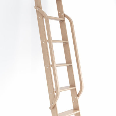 Red Oak Wood Library Ladder Handrail (No Ladder)