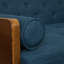Élégant bleu marine avec capitonnage moderne Mid-Century, option tissu