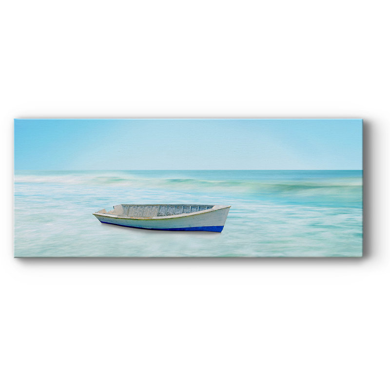 Bateau sur une plage, toile tendue I-Gallery, H 8 po x l 20 po x P 1,5 po