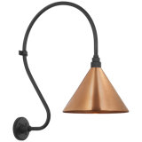 Thomas O'Brien, "Academy 18" Larrabee Barn Light in Matte Black with 9" Conical Savannah Shade
