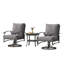 Ensemble de patio extérieur en métal pour 5 personnes avec deux tables et coussins Nickita-218102657