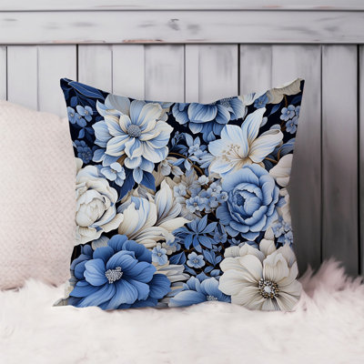 Floral Blue Peonies Flowers II Classic