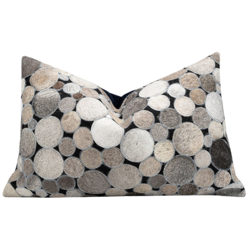 Coussins décoratifs en cuir de vache Canvello, H 16 po x l 24 po, Rectangulaire