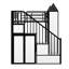 Lit superposé en métal en forme de château avec garde-robe et rangement multiple-2115097680