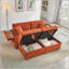 Comfortable Fluffy Corduroy Lazy Sofa with Double Ottomans and Table Board for Chailiving-308411435