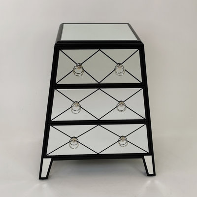 Rhema 3 - Drawer Mirrored Trapezoid Accent Chest by Mercer41