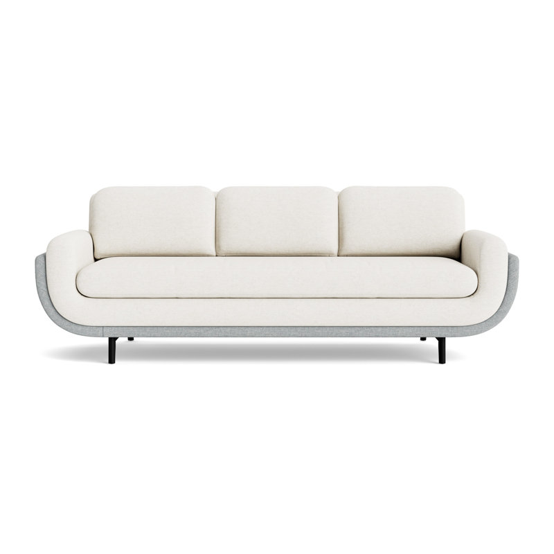 Regatta 100 Sofa, Textured Slub Weave-LinenSky Blue, Black