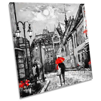 Budapest City Umbrella - Wrapped Canvas Print