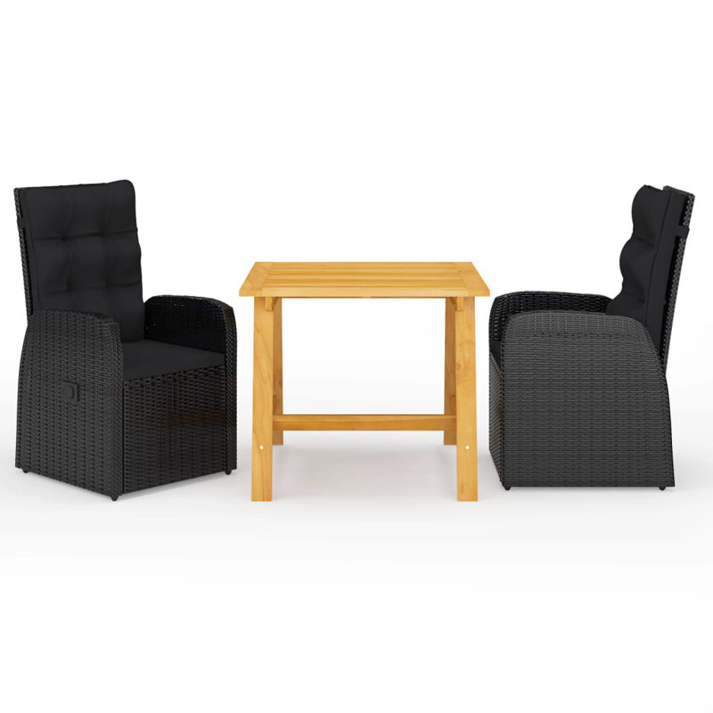Ensemble 3 pièces de table et chaises de patio