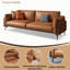 Causeuse coussin orange en cuir véritable-1901136110