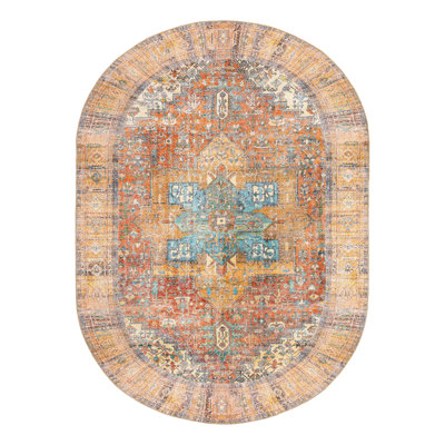 Tapis oriental rouge rouille