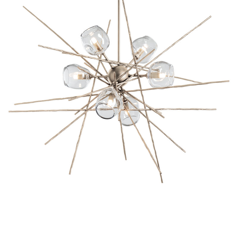 Griffin 6 - Light Chandelier, 56.6" H x 39.2" W x 38.8" D, Clear, Soft Gold