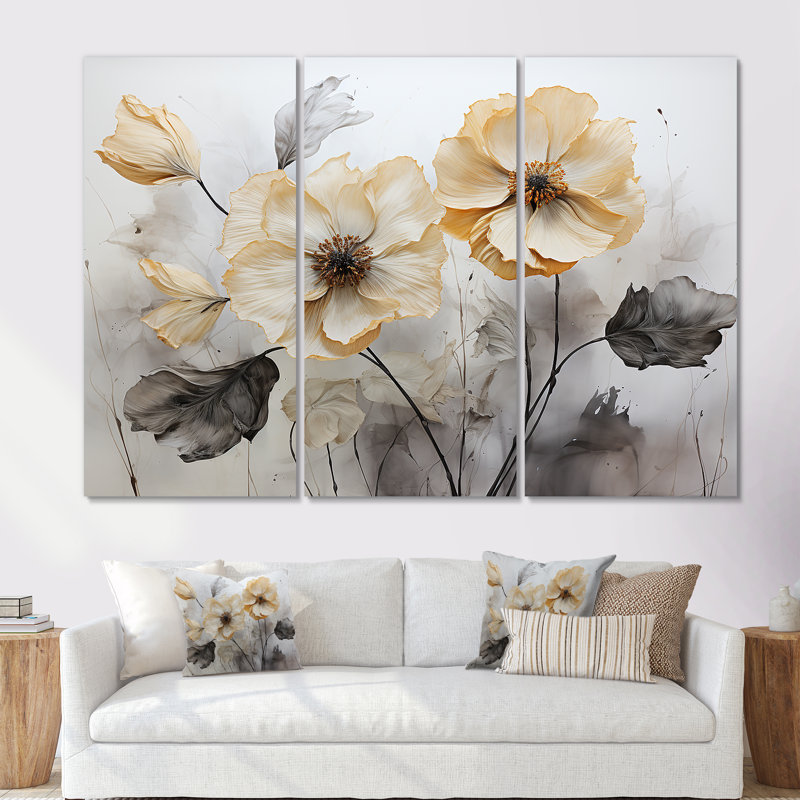 Minimalisme Morning Glory - ensemble d'art mural Morning Glory, Toile tendue, H 40 po x l 60 po