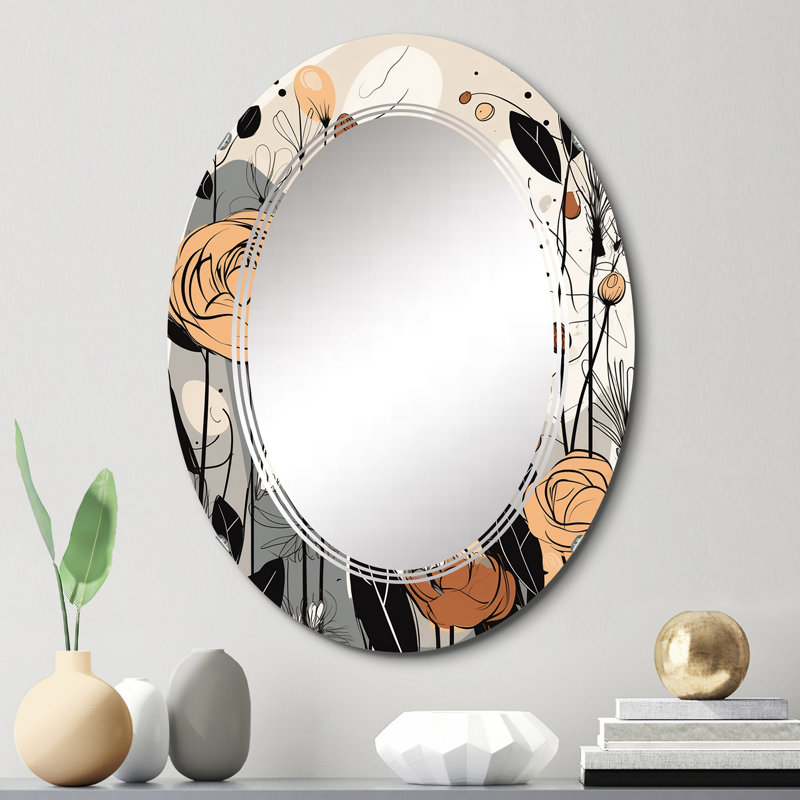 Italie - Miroir mural moderne ovale, 30 po x 20 po