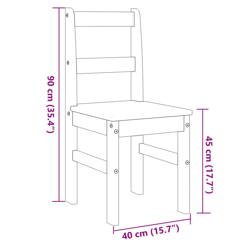 Aquan 45cm H Solid Wood Side Chair, White/Brown