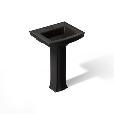 Lavabo de salle de bain rectangulaire à piédestal Archer® 24 "avec trous de robinet espacés