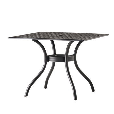40.6 Square Aluminium Dining Table, Black Sand Charisma Cast Aluminum Square, Accent