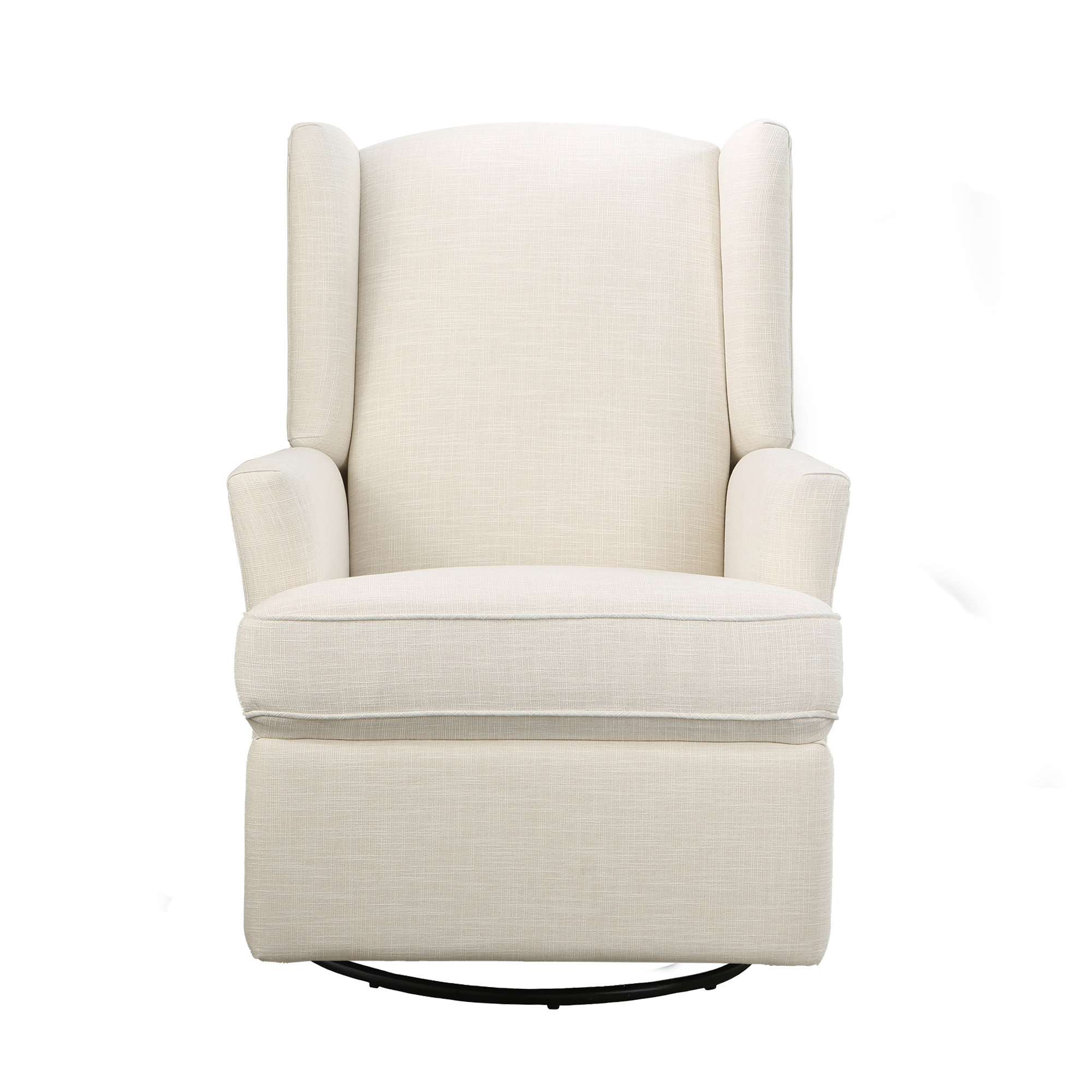 Heming Wingback Recliner Nursery Glider, Ivory Polyester Blend