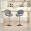 Ensemble de 2 tabourets de bar - tabourets réglables avec dossier et repose-pieds, chaises de bar à hauteur de comptoir pour cuisine, pub - gris-2112119864