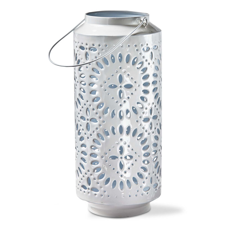 Lanterne émaillée Aura Sm, Blanc, H 8,50 po x l 7 po x P 7 po