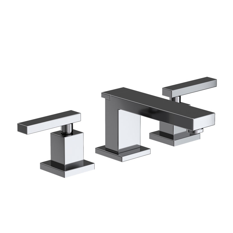 Skylar Widespread Bathroom Faucet with Drain Assembly, Midnight Chrome