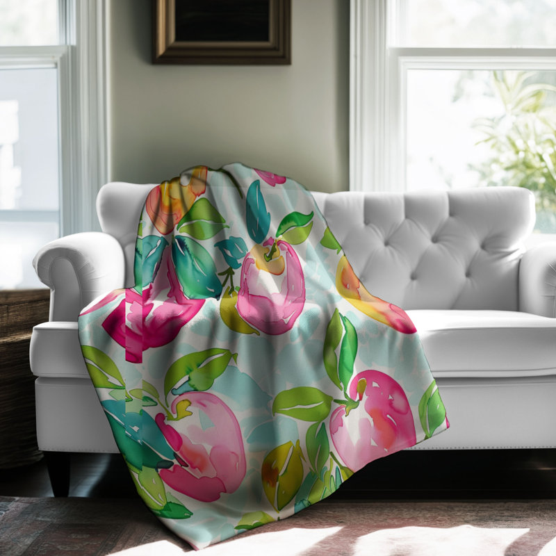 Stylish Fruit Designs - Couverture en sherpa de qualité supérieure 1 pièce, L 60 po x L 80 po