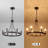 Semiko 6 - Light Dimmable Wagon Wheel Chandelier-91135164