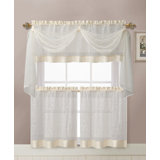 Kenmore Floral 60'' W Kitchen Curtain